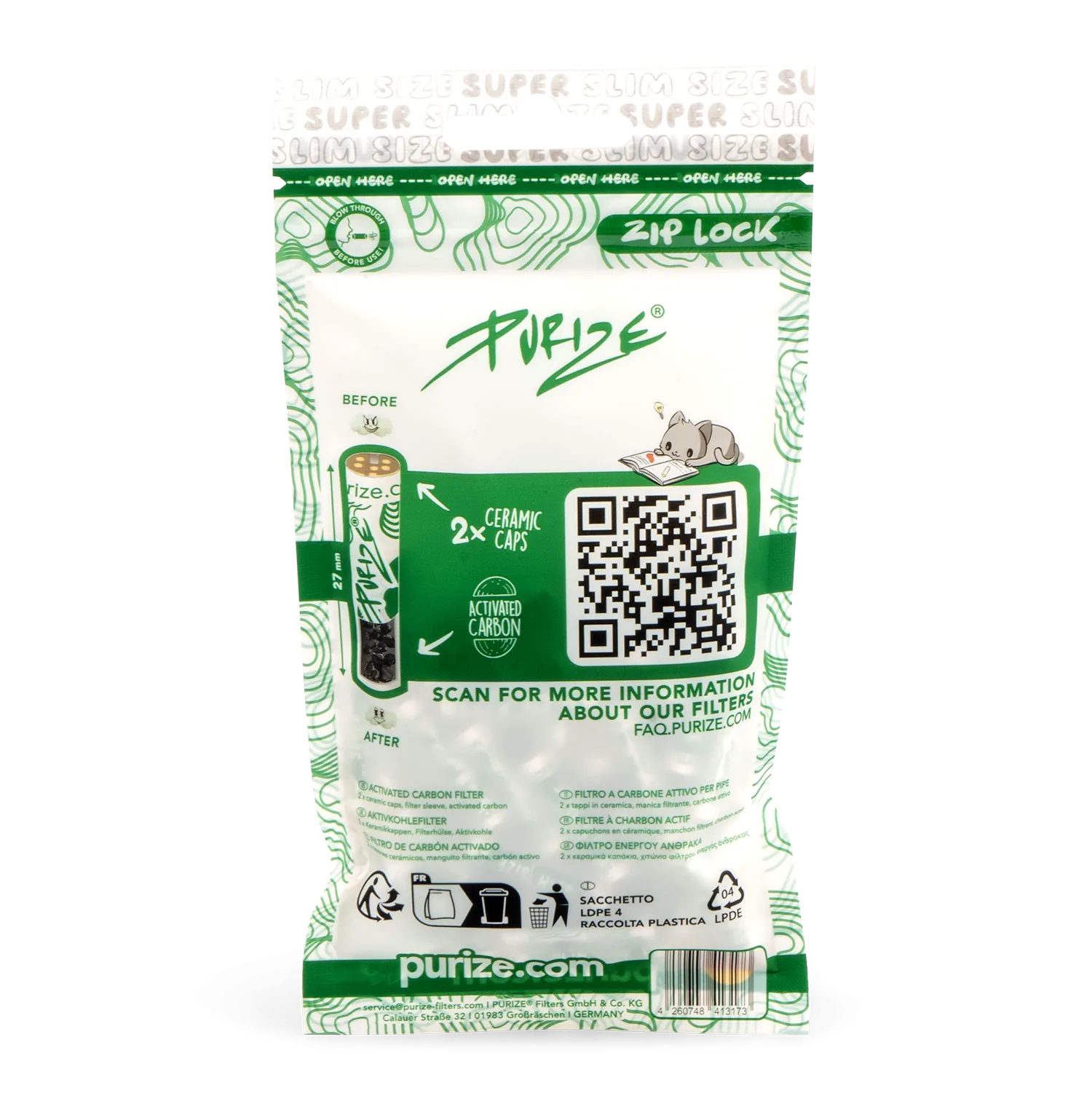 PURIZE Super Slim Size 50 Pack Back